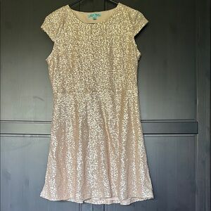 Alice Blue Cream Sequin Mini Dress